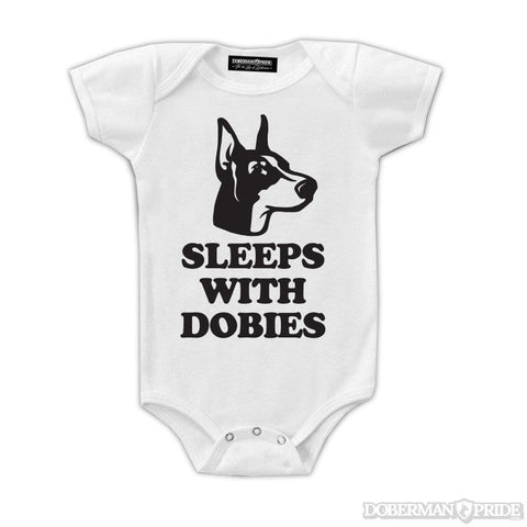 Sleeps With Dobies Baby Onesie