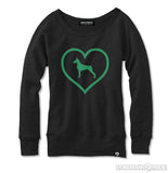 Lucky Heart On Womens Sweatshirt (Kelly)