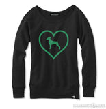 Lucky Heart On Womens Sweatshirt (Kelly)