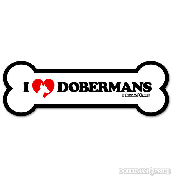 I Love Dobermans Sticker